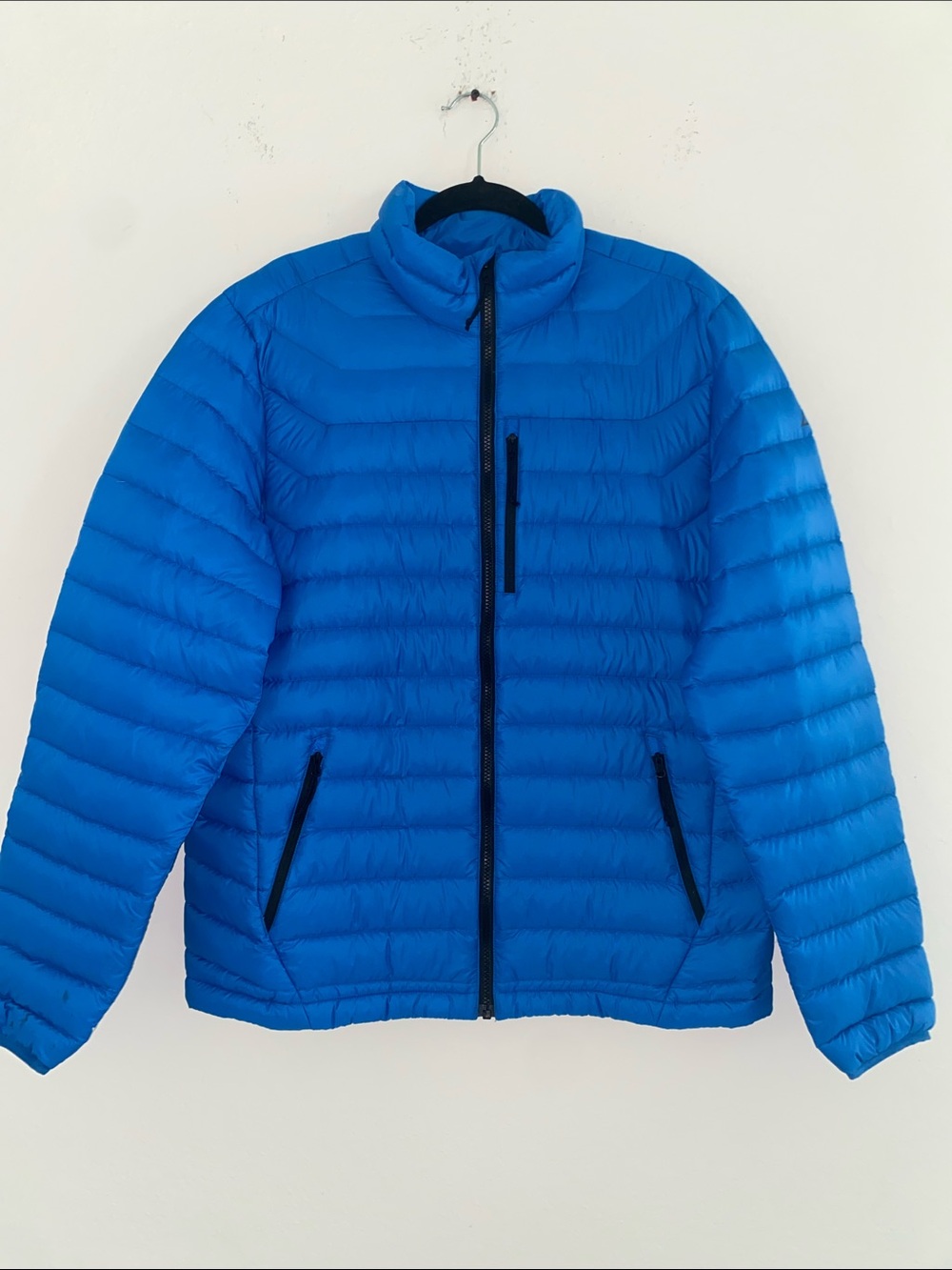 Royal Blue Alpine Design Thin Style Full Zipper Puffer Jacket -Large